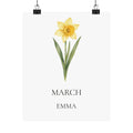 March Birth Flower Print – Daffodil Personalized Wall Art Gift, Matte