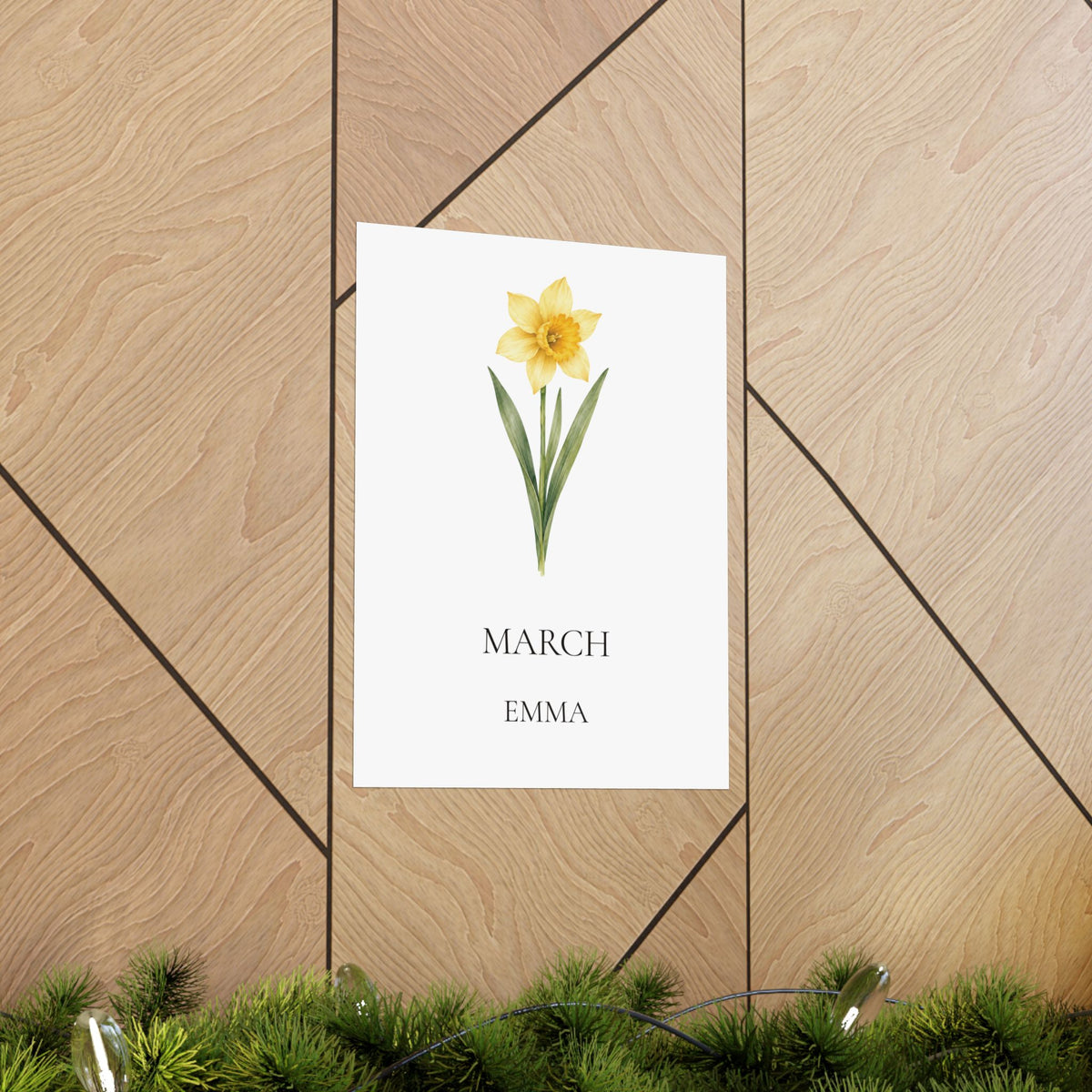 March Birth Flower Print – Daffodil Personalized Wall Art Gift, Matte
