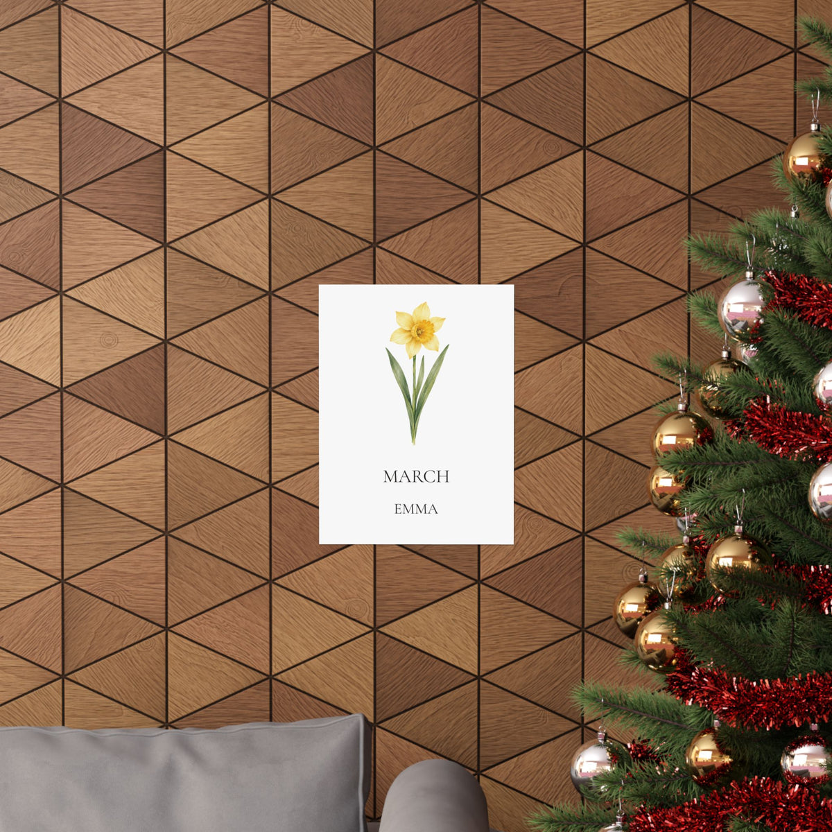 March Birth Flower Print – Daffodil Personalized Wall Art Gift, Matte