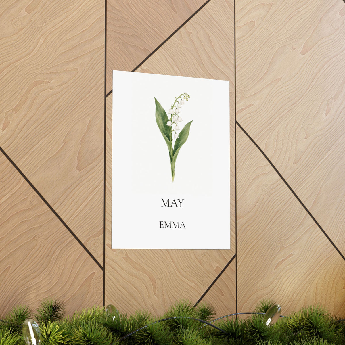 May Birth Flower Print – Lily of the Valley Personalized Wall Art Gift, Matte