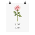 June Birth Flower Print – Rose Personalized Wall Art Gift, Matte