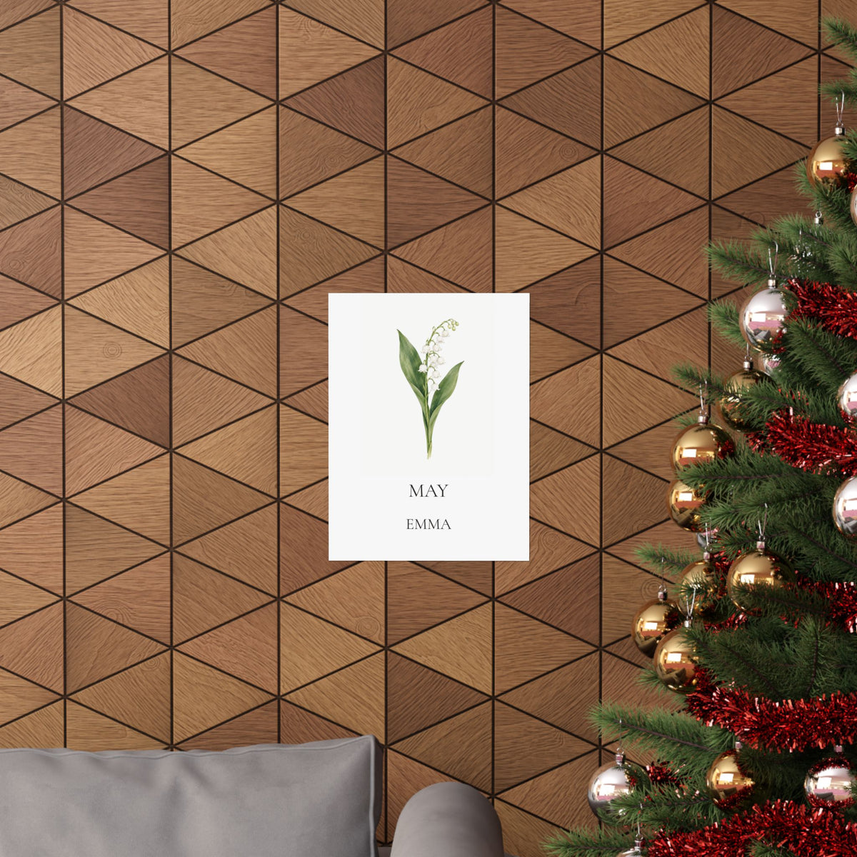 May Birth Flower Print – Lily of the Valley Personalized Wall Art Gift, Matte