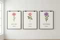 The Family Set · Birth Flower Prints Gift – Personalized Wall Art, Matte Print